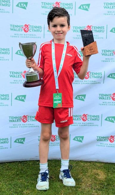 Proud Rupert Hannon with his trophies